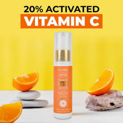 سيروم الوجه بفيتامين C المنشط بنسبة 20 من ALZIBA CARES مع 2 حمض الهيالورونيك وفيتامين E وعرق السوس لبشرة متوهجة وأكثر شبابًا | تركيبة لترطيب البشرة ومكافحة الشيخوخة للرجال والنساء | 50 مل