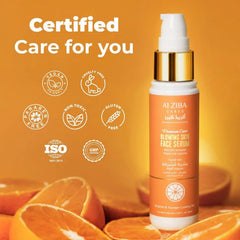 سيروم الوجه بفيتامين C المنشط بنسبة 20 من ALZIBA CARES مع 2 حمض الهيالورونيك وفيتامين E وعرق السوس لبشرة متوهجة وأكثر شبابًا | تركيبة لترطيب البشرة ومكافحة الشيخوخة للرجال والنساء | 50 مل