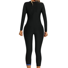 Women's Long Sleeved Pants Jumpsuit 6 In 1 Sauna Sweat Shirt Full Body Waist Trainer Weight Loss Workout Body Sauna Bodysuit