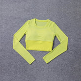Womens Workout Long Sleeve Yoga Basic Tee Shirt Casual Round Neck Slim Athletic Running Solid T-Shirt Top