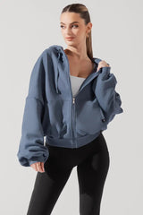 Zip Cloud Hoodie - Blue Steel POPFLEX