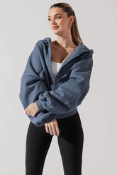 Zip Cloud Hoodie - Blue Steel POPFLEX