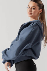 Zip Cloud Hoodie - Blue Steel POPFLEX