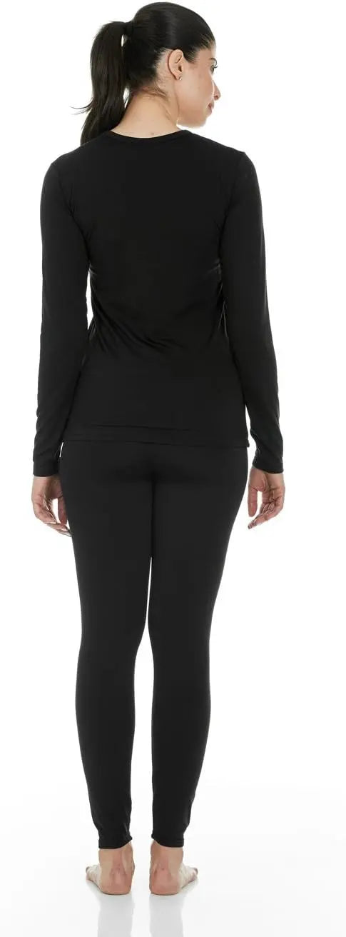 طقم ملابس داخلية حرارية للنساء من ثيرماجين، مكون من بنطلون داخلي مبطن بالصوف، طقم بيجامة مثالي كطبقة ملابس اساسية للطقس البارد SAUDI SHARK | براند سعودي