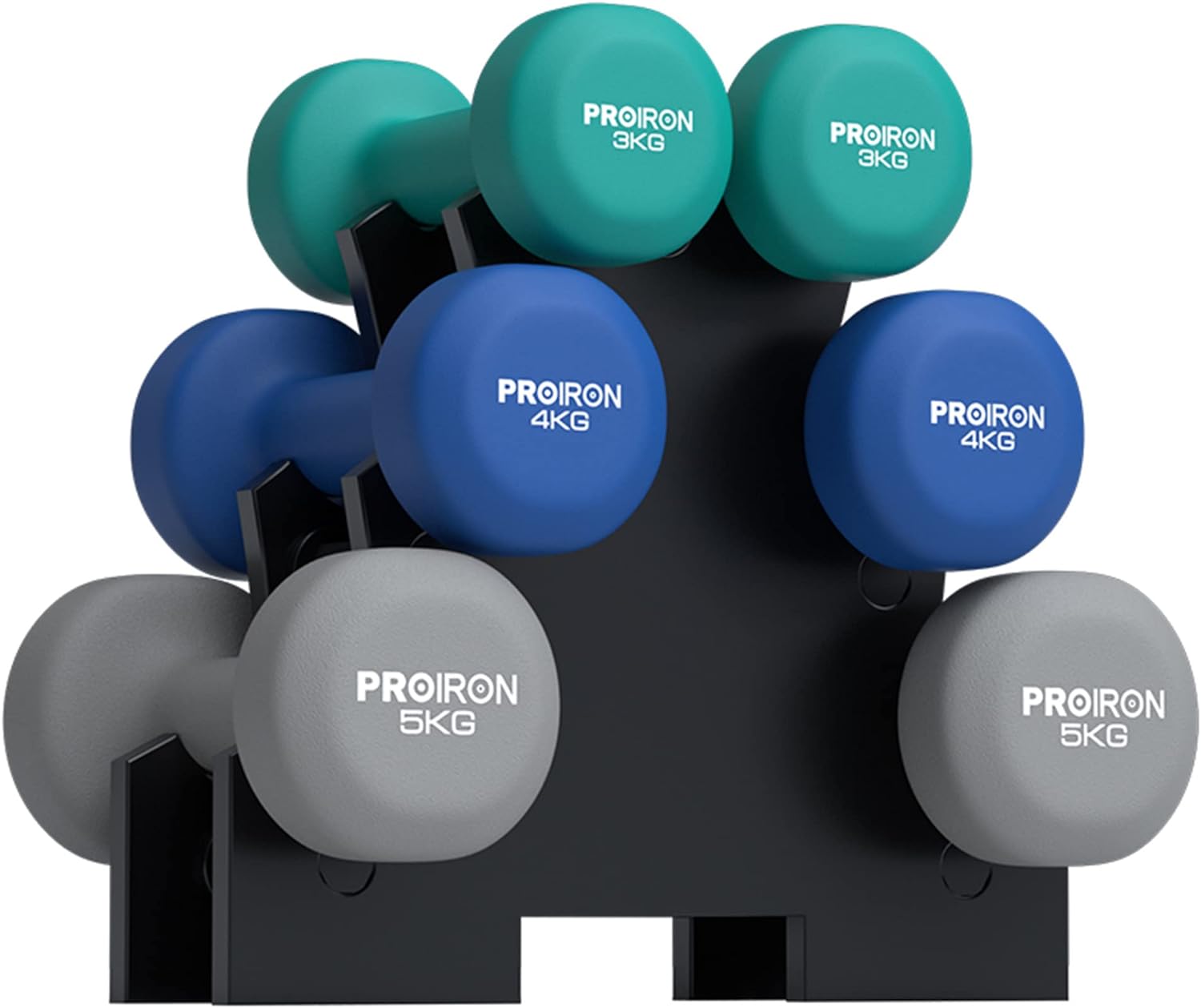 PROIRON Neoprene Dumbbells Weights Exercise & Fitness Dumbbells in 1kg 1.5kg 2kg 3kg 4kg 5kg 6kg 8kg 10kg Pair