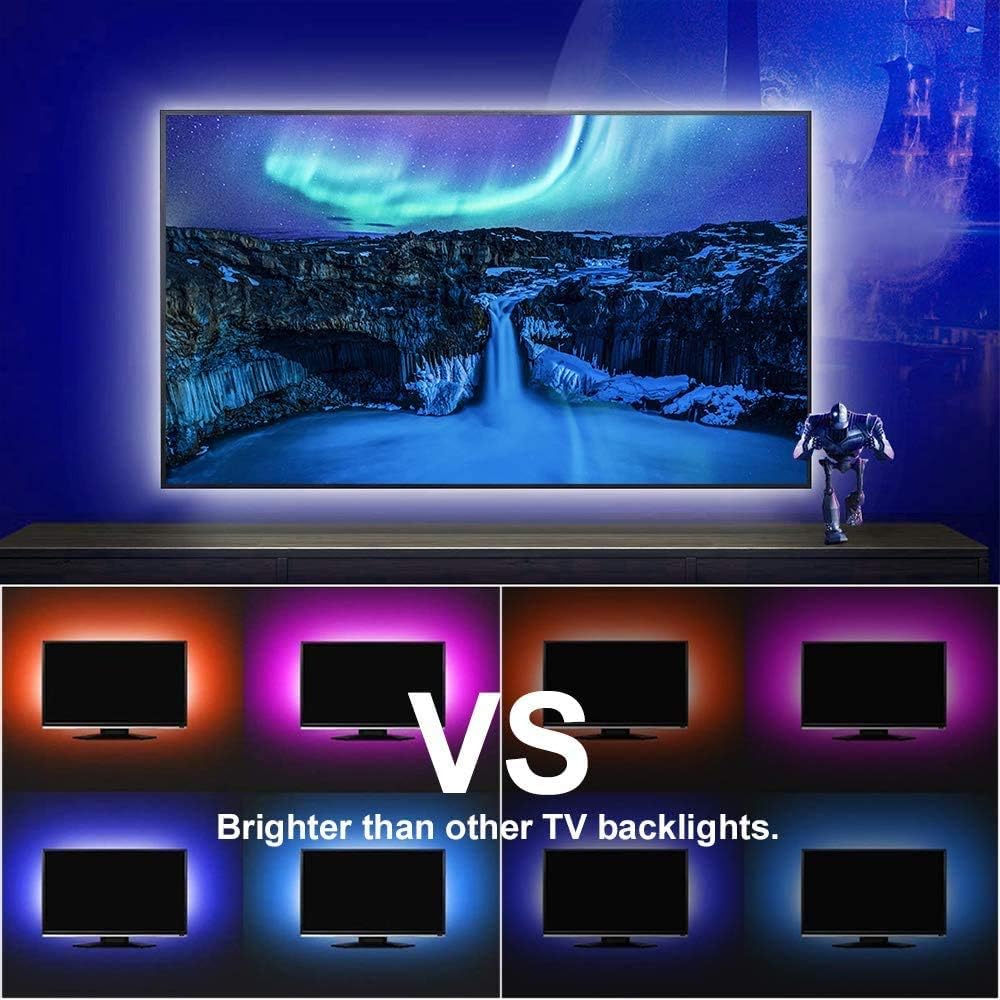 مجموعة إضاءة خلفية تلفزيون 2M LED لزينة خزان السمك للحاسوب المكتبي من البولي كربونات، شاشة RGB مقاومة للماء مع جهاز تحكم عن بعد، تعمل باليو إس بي، من جلوكلوز، متعدد الألوان، 2 ميتر
