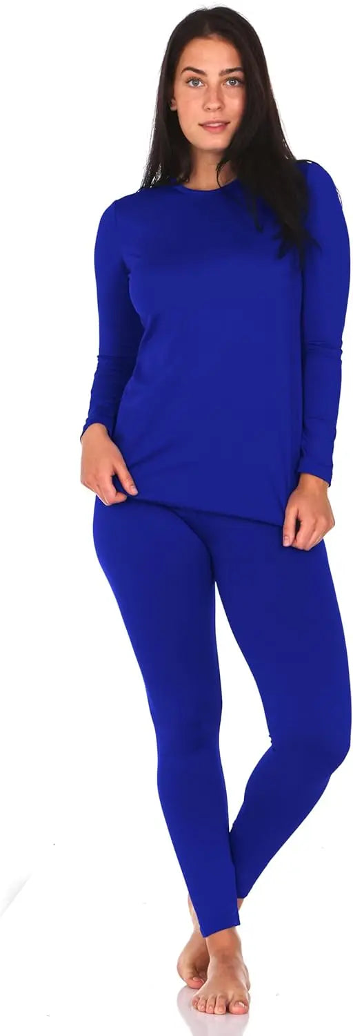 طقم ملابس داخلية حرارية للنساء من ثيرماجين، مكون من بنطلون داخلي مبطن بالصوف، طقم بيجامة مثالي كطبقة ملابس اساسية للطقس البارد SAUDI SHARK | براند سعودي