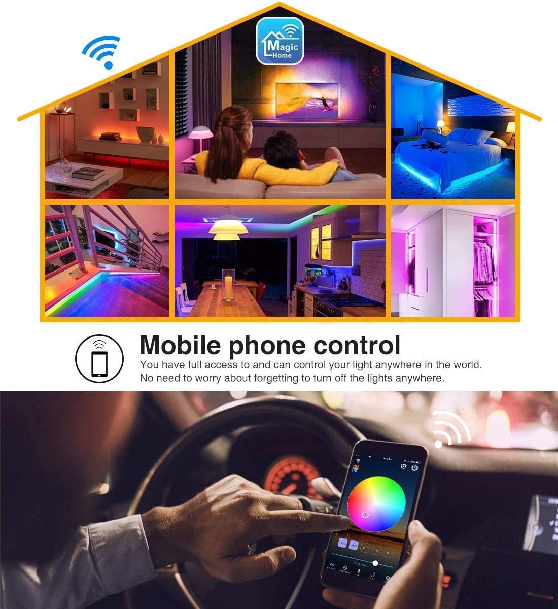 مجموعة إضاءة خلفية تلفزيون 2M LED لزينة خزان السمك للحاسوب المكتبي من البولي كربونات، شاشة RGB مقاومة للماء مع جهاز تحكم عن بعد، تعمل باليو إس بي، من جلوكلوز، متعدد الألوان، 2 ميتر