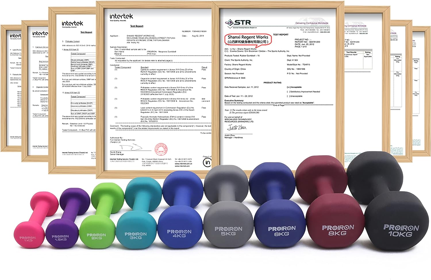 PROIRON Neoprene Dumbbells Weights Exercise & Fitness Dumbbells in 1kg 1.5kg 2kg 3kg 4kg 5kg 6kg 8kg 10kg Pair