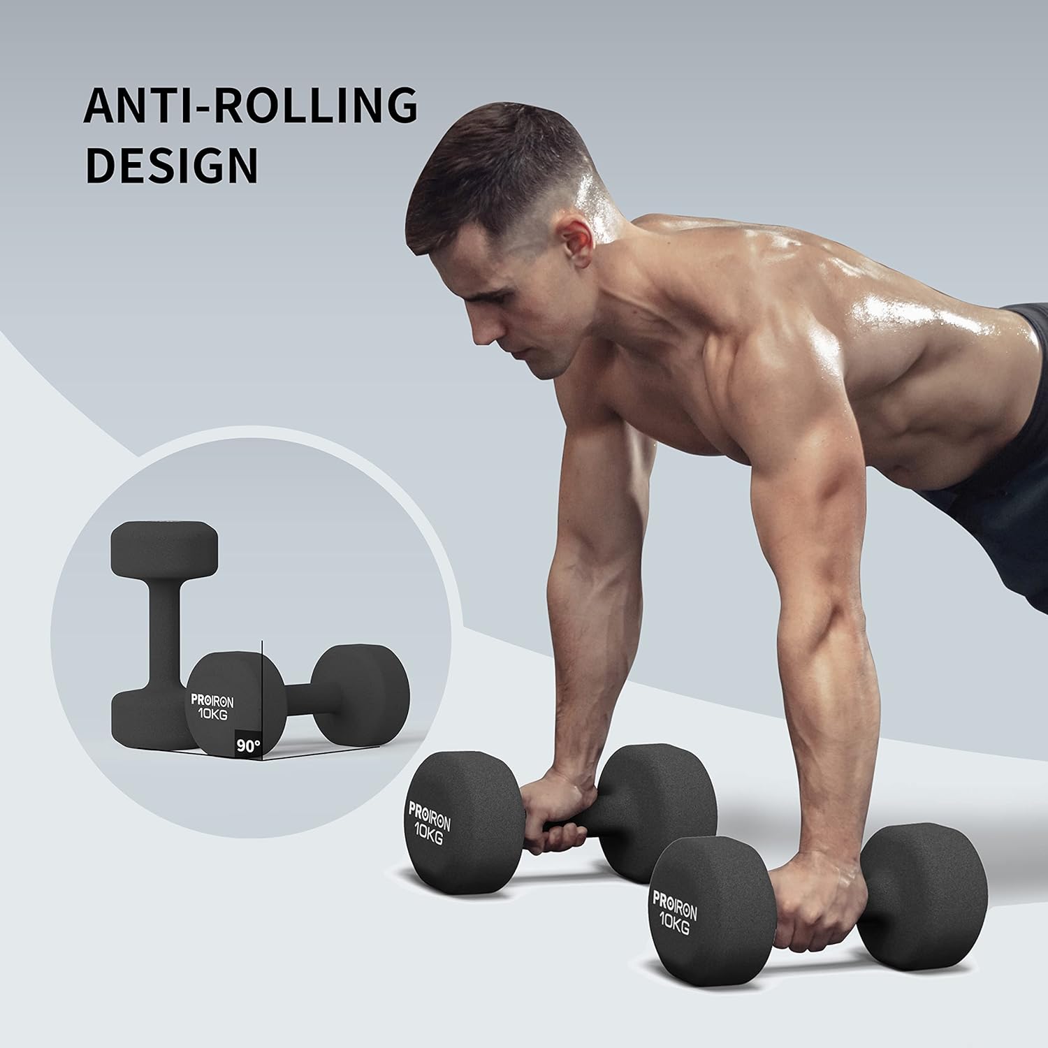 PROIRON Neoprene Dumbbells Weights Exercise & Fitness Dumbbells in 1kg 1.5kg 2kg 3kg 4kg 5kg 6kg 8kg 10kg Pair