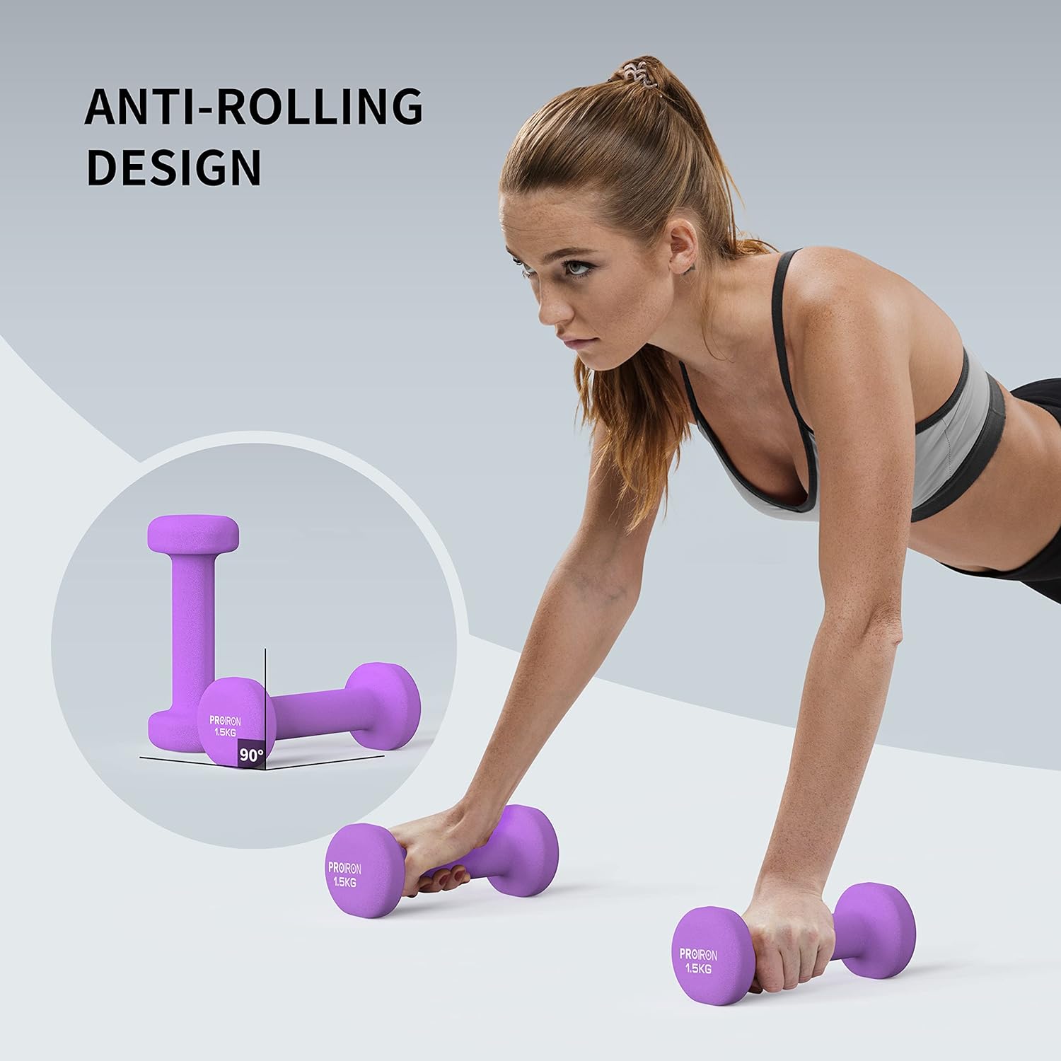 PROIRON Neoprene Dumbbells Weights Exercise & Fitness Dumbbells in 1kg 1.5kg 2kg 3kg 4kg 5kg 6kg 8kg 10kg Pair