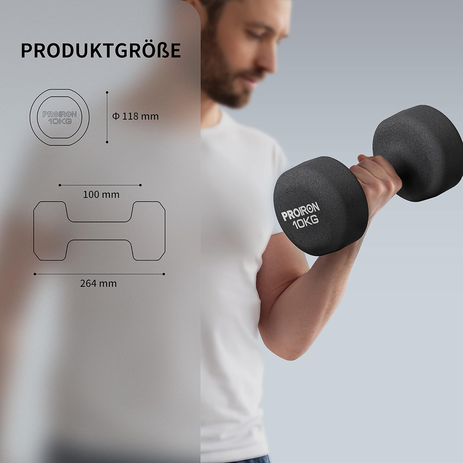 PROIRON Neoprene Dumbbells Weights Exercise & Fitness Dumbbells in 1kg 1.5kg 2kg 3kg 4kg 5kg 6kg 8kg 10kg Pair
