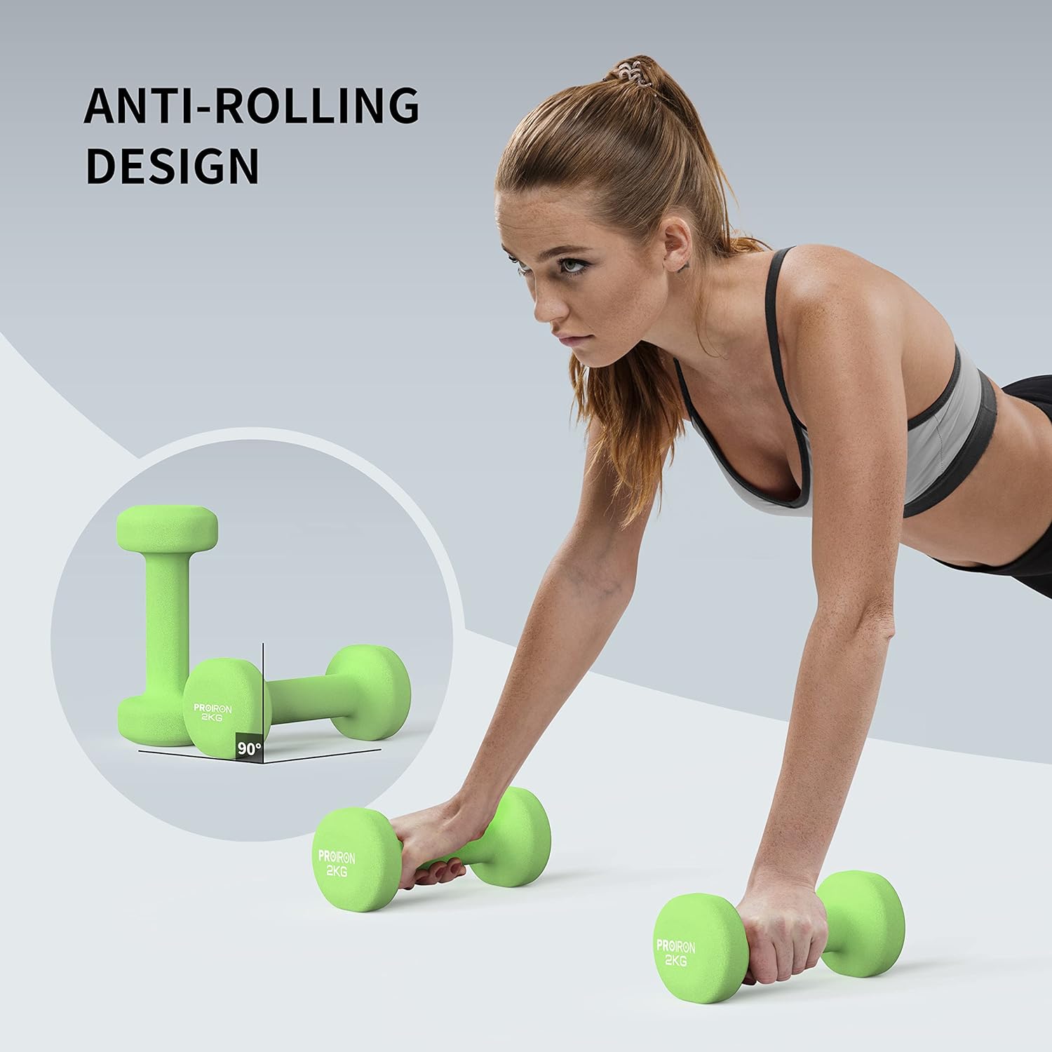 PROIRON Neoprene Dumbbells Weights Exercise & Fitness Dumbbells in 1kg 1.5kg 2kg 3kg 4kg 5kg 6kg 8kg 10kg Pair