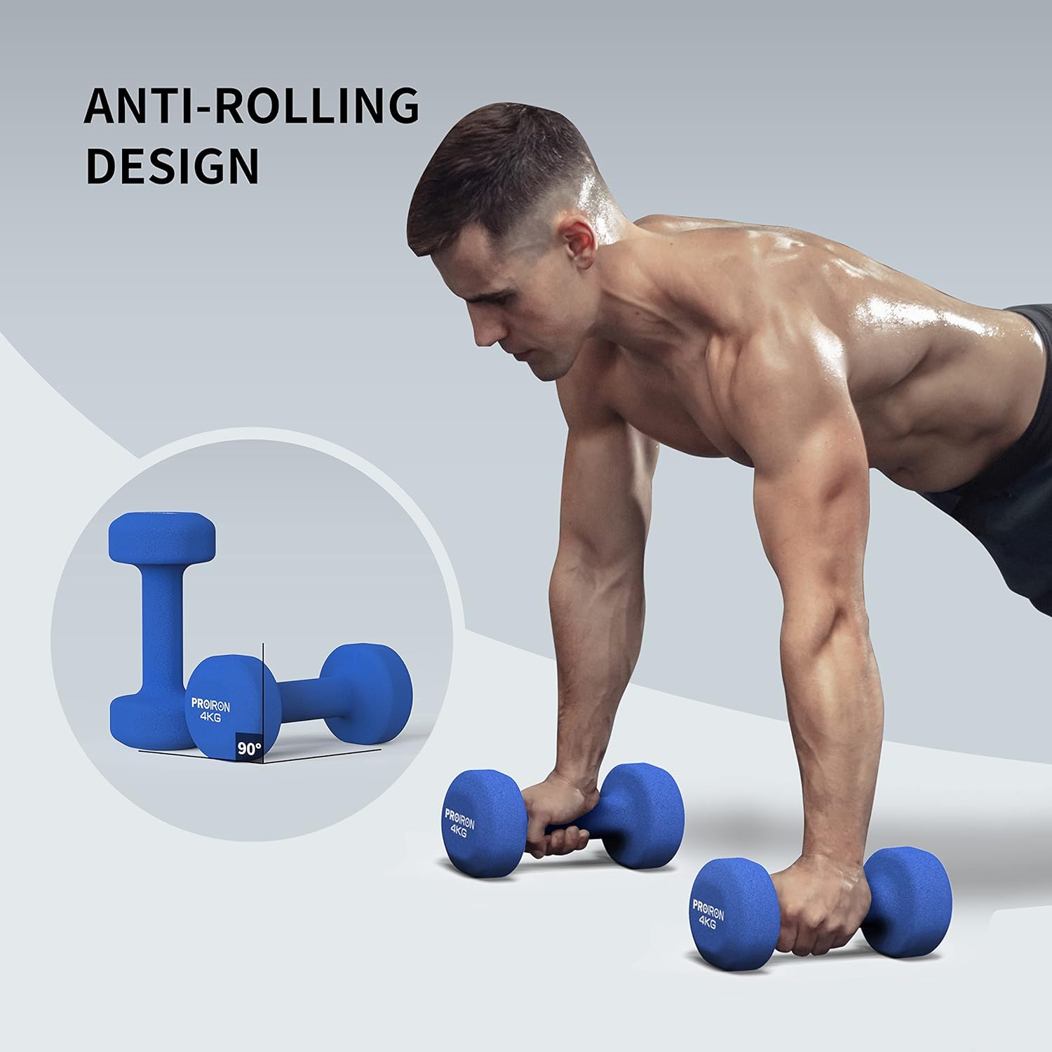 PROIRON Neoprene Dumbbells Weights Exercise & Fitness Dumbbells in 1kg 1.5kg 2kg 3kg 4kg 5kg 6kg 8kg 10kg Pair