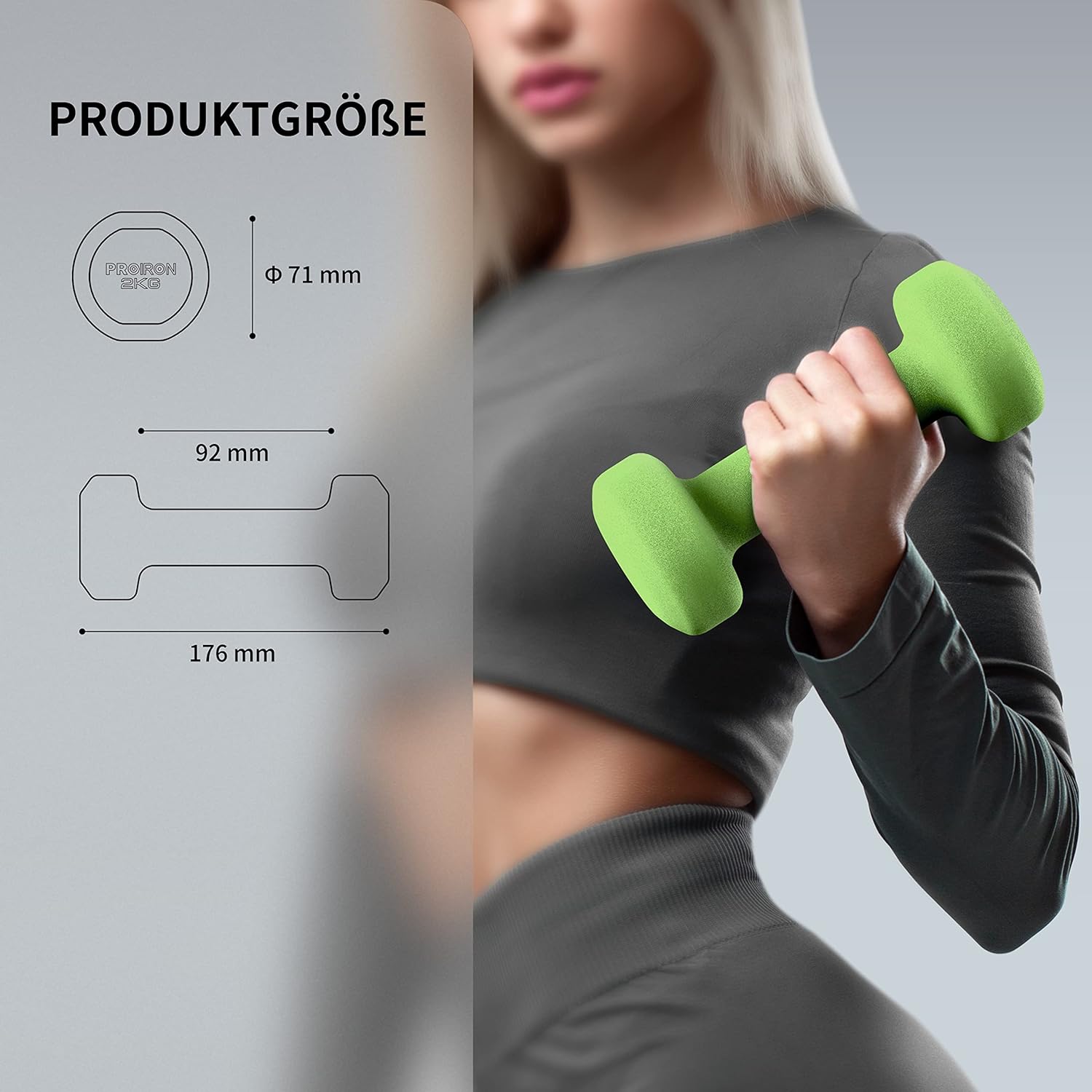 PROIRON Neoprene Dumbbells Weights Exercise & Fitness Dumbbells in 1kg 1.5kg 2kg 3kg 4kg 5kg 6kg 8kg 10kg Pair