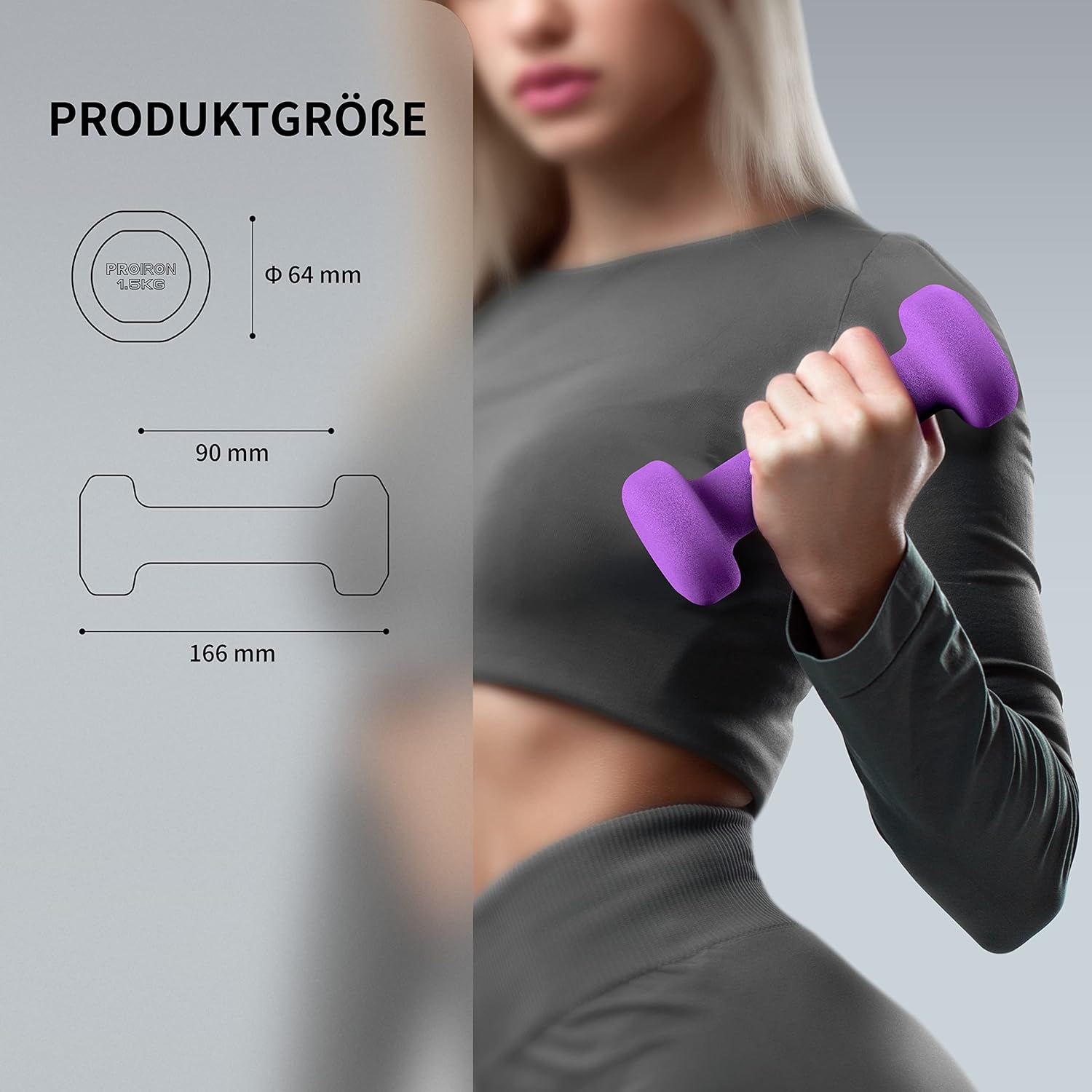 PROIRON Neoprene Dumbbells Weights Exercise & Fitness Dumbbells in 1kg 1.5kg 2kg 3kg 4kg 5kg 6kg 8kg 10kg Pair