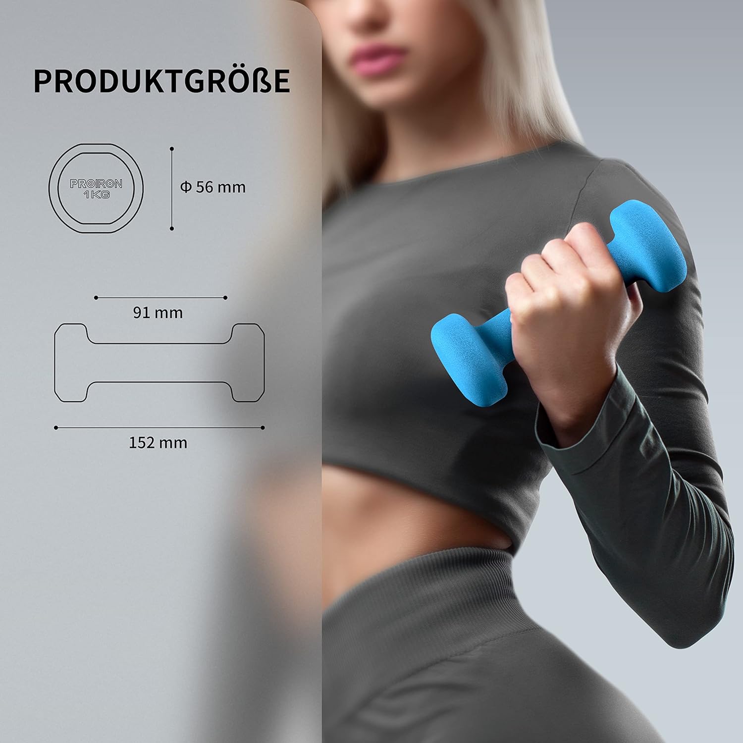 PROIRON Neoprene Dumbbells Weights Exercise & Fitness Dumbbells in 1kg 1.5kg 2kg 3kg 4kg 5kg 6kg 8kg 10kg Pair