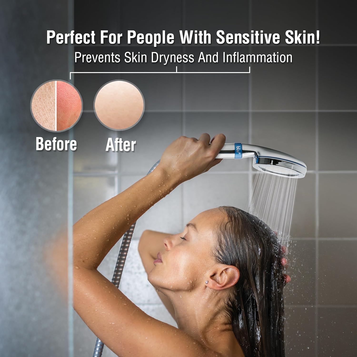 فلتر استحمام بلو- رأس الدش المعالج بفلتر متعدد المراحل