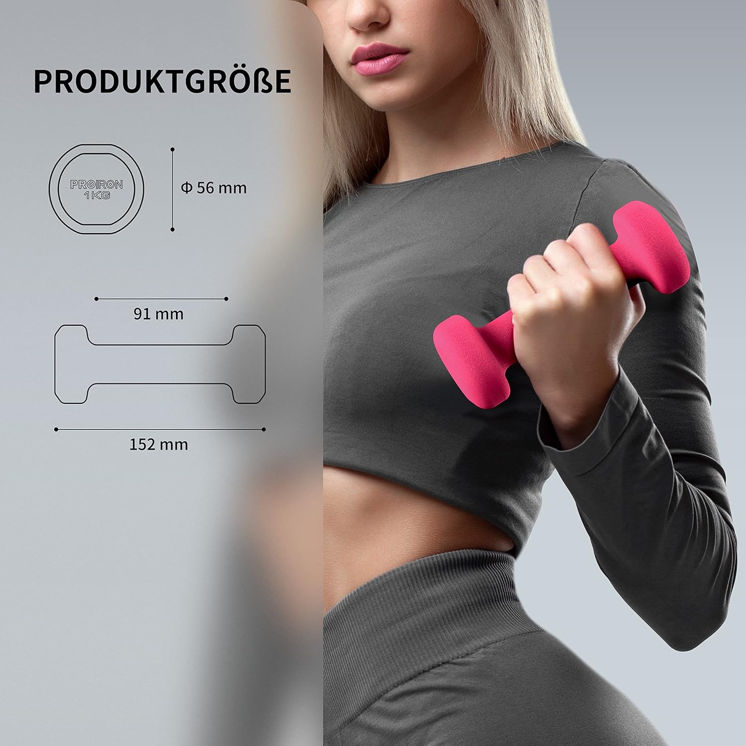 PROIRON Neoprene Dumbbells Weights Exercise & Fitness Dumbbells in 1kg 1.5kg 2kg 3kg 4kg 5kg 6kg 8kg 10kg Pair