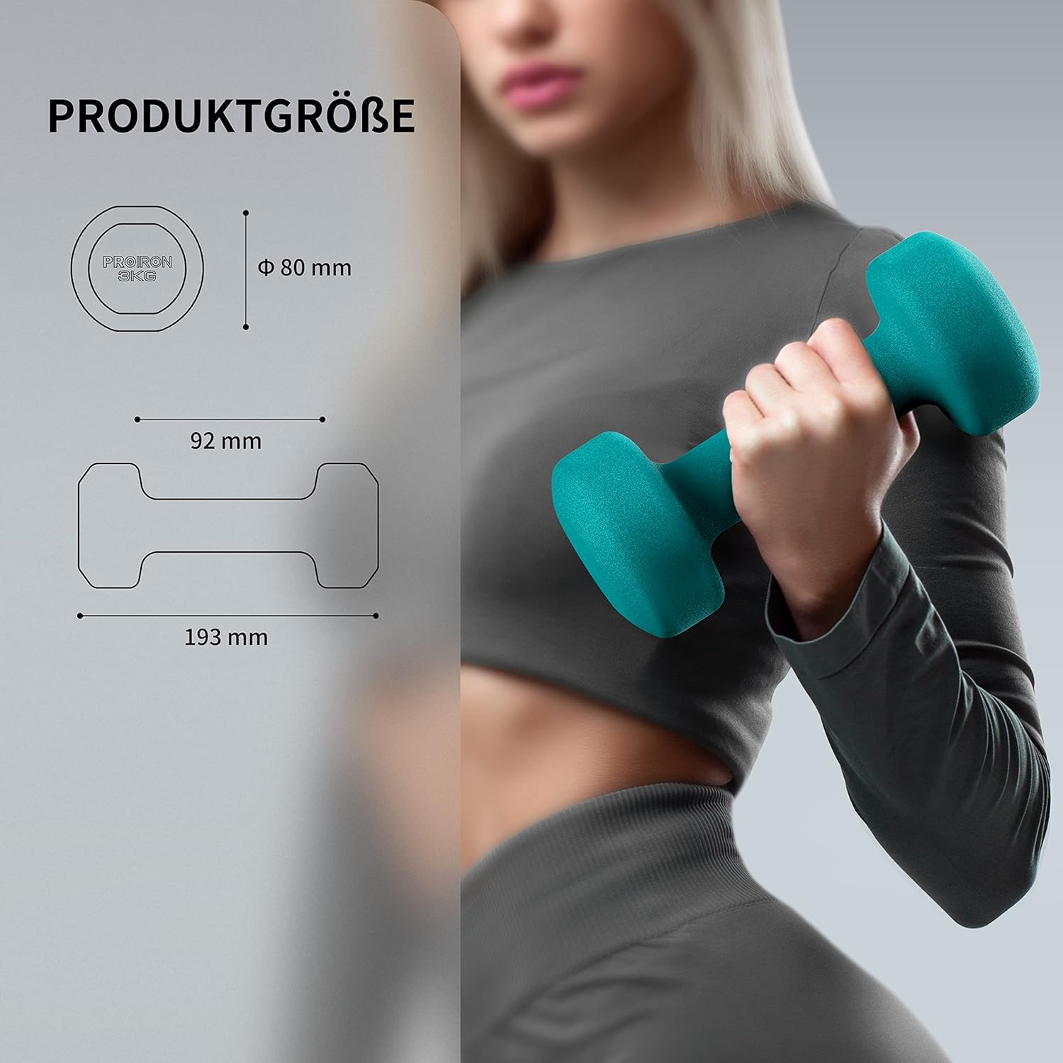 PROIRON Neoprene Dumbbells Weights Exercise & Fitness Dumbbells in 1kg 1.5kg 2kg 3kg 4kg 5kg 6kg 8kg 10kg Pair