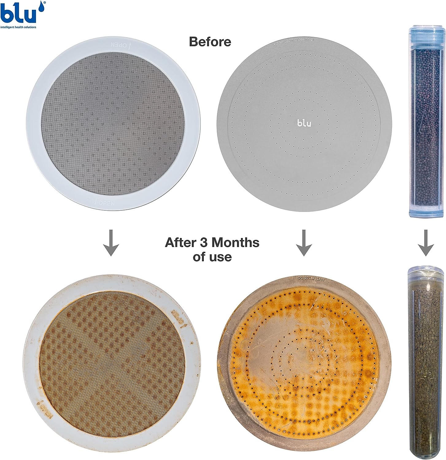 فلتر استحمام بلو- رأس الدش المعالج بفلتر متعدد المراحل
