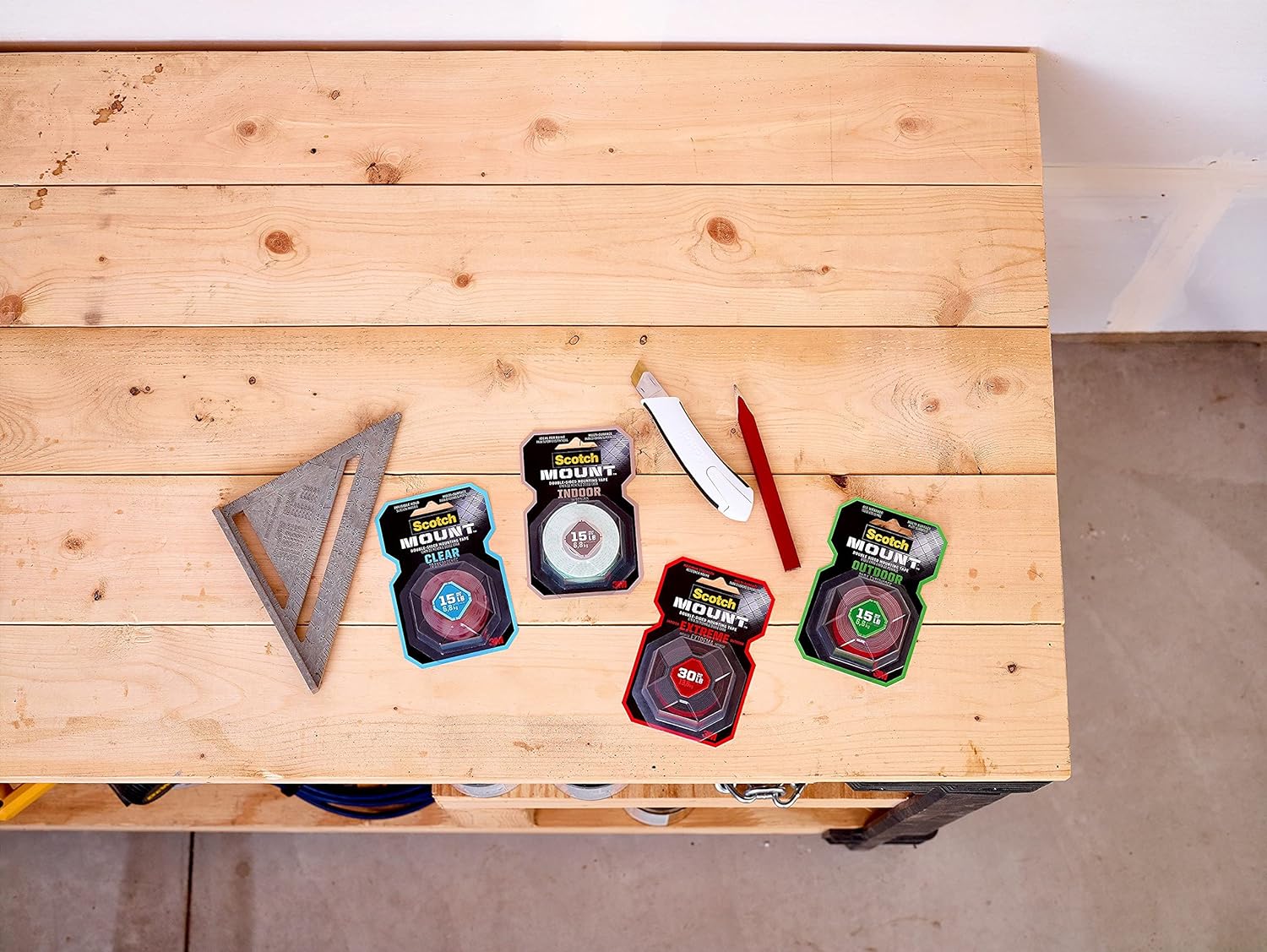 شريط سكوتش قوي للغاية للتركيب، 1 انش× 60 انش، اسود، يحمل ما يصل الى 30 باوند، لفة واحدة (414P)