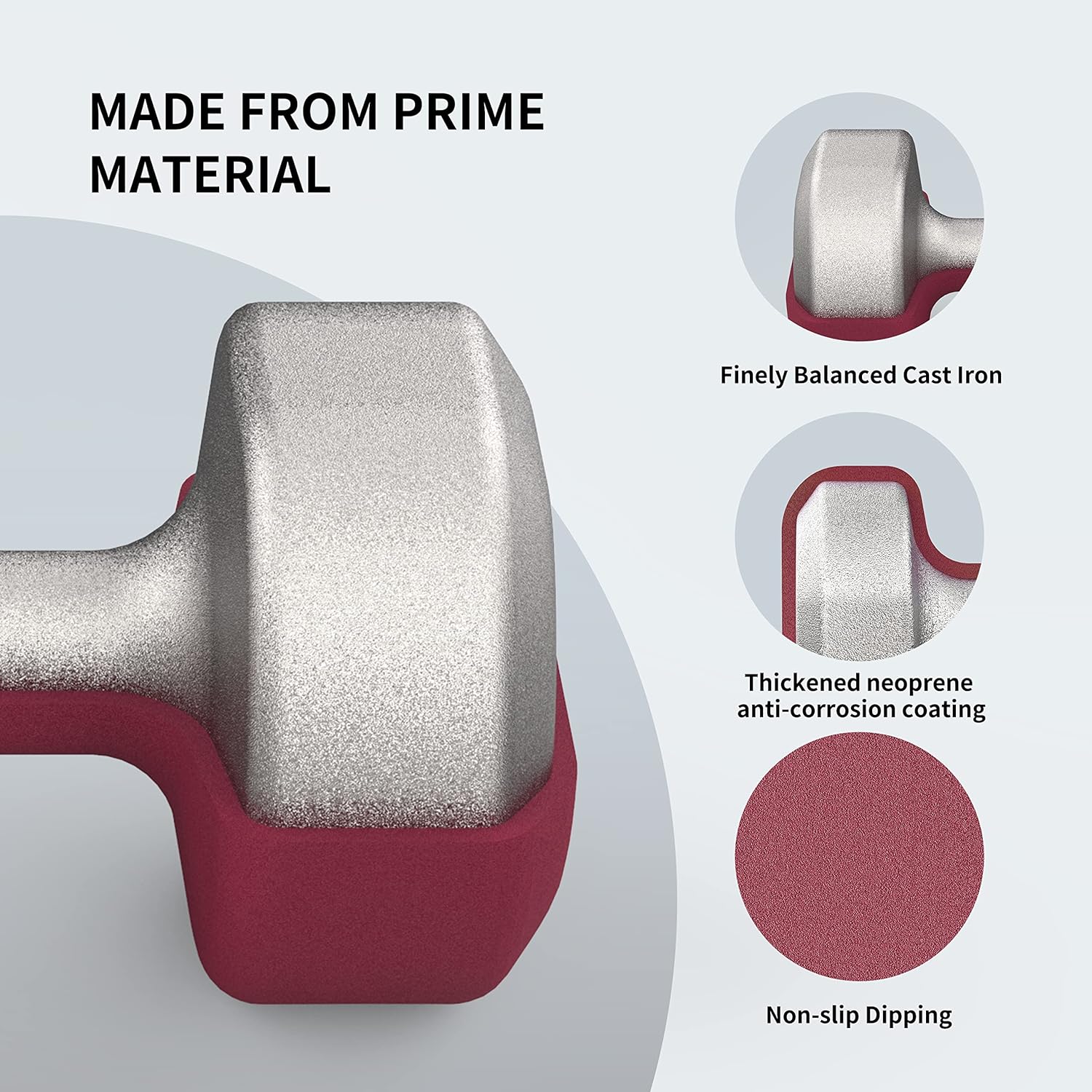 PROIRON Neoprene Dumbbells Weights Exercise & Fitness Dumbbells in 1kg 1.5kg 2kg 3kg 4kg 5kg 6kg 8kg 10kg Pair