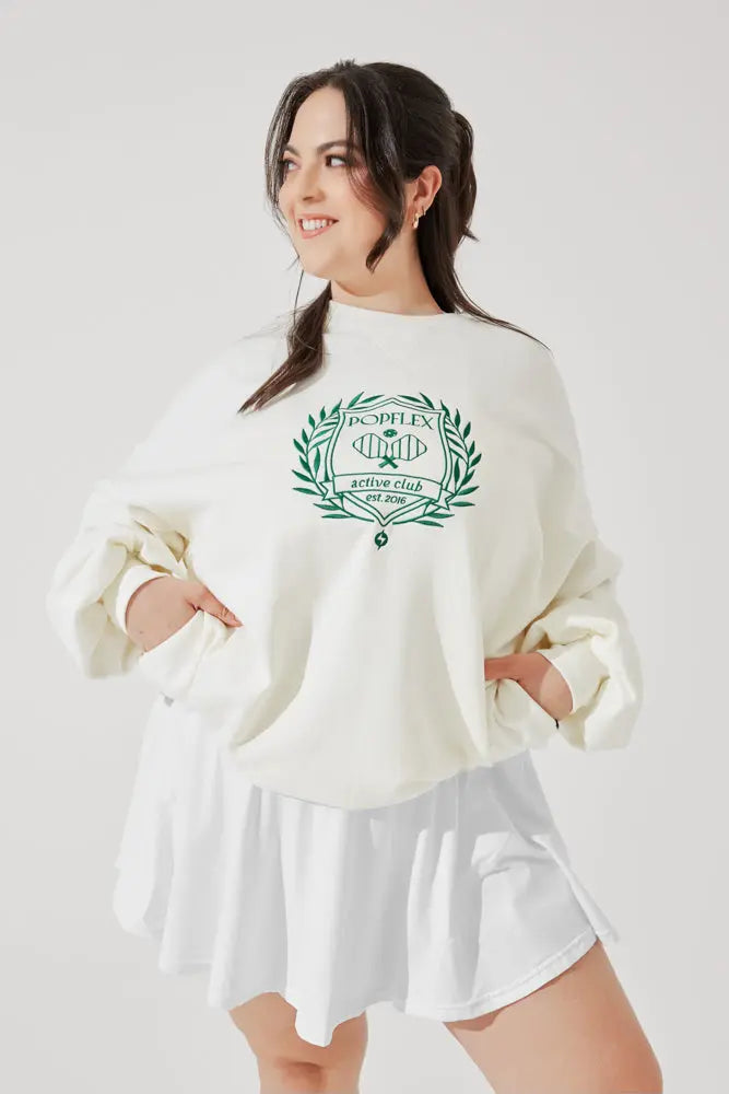 Popflex Active Club Cloud Crew Neck Sweater - Cream POPFLEX®