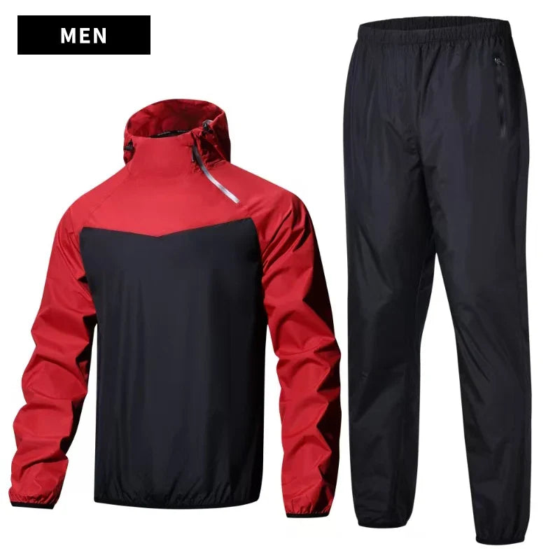 Sauna Suit Unisex Gym Clothing Set Full Body Sweating Sportswear Women Boxing Training Running Fitness Weight Loss Tracksuit
