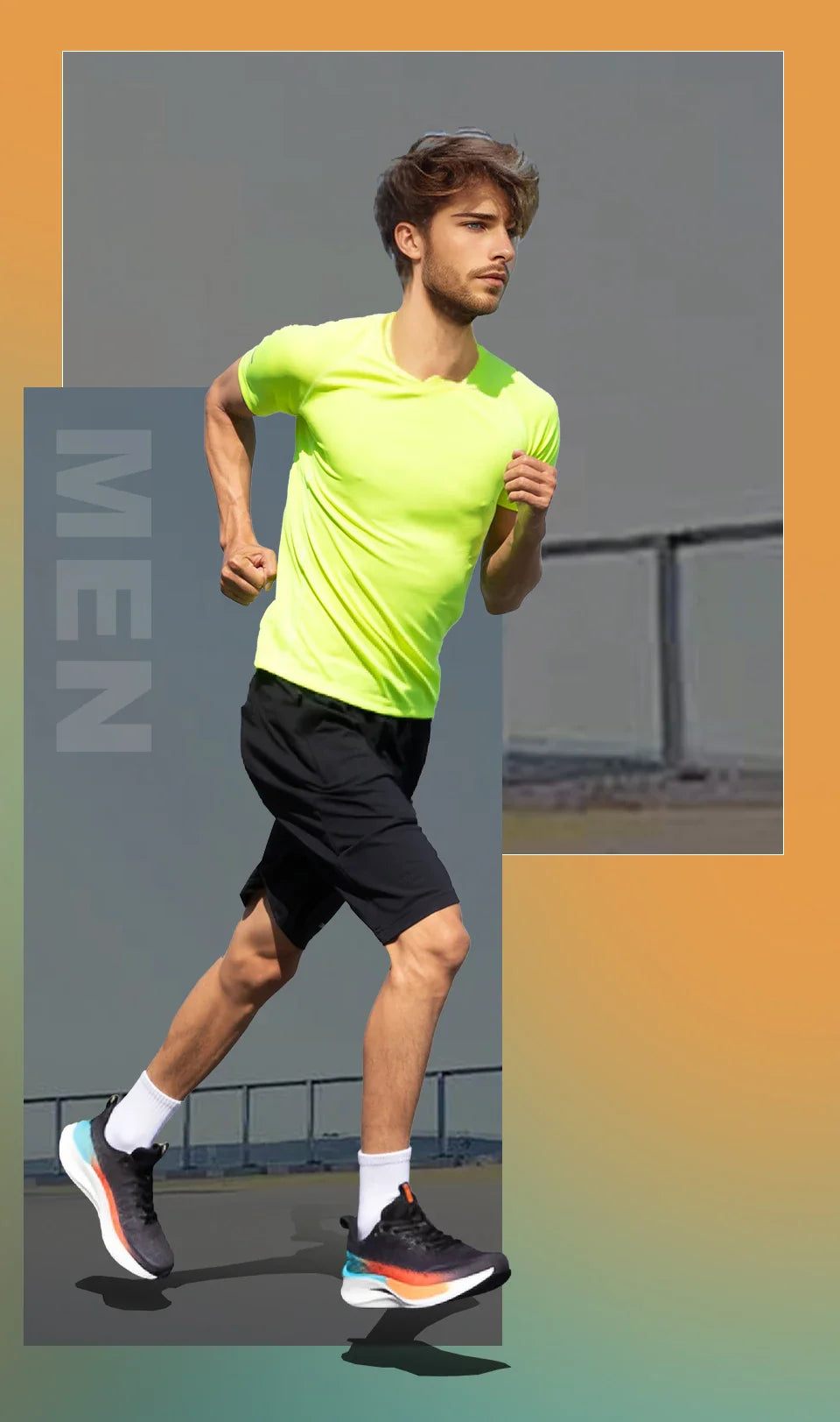 Baasploa Men Jogging Sports Shoes Carbon Plate Professional Cushioning Sneakers Male Outdoor Breathable Non Slip Running Shoes