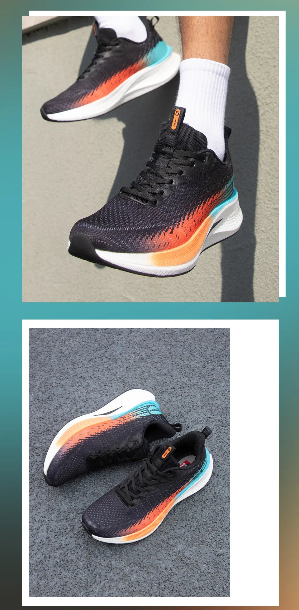 Baasploa Men Jogging Sports Shoes Carbon Plate Professional Cushioning Sneakers Male Outdoor Breathable Non Slip Running Shoes