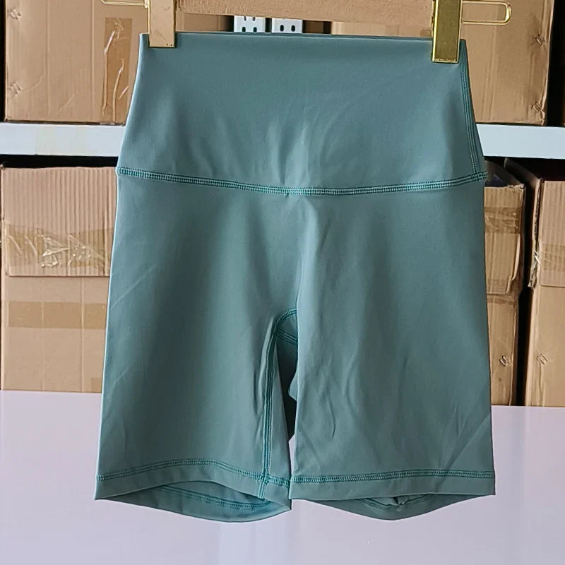 Women Sports Shorts High Waist Yoga Shorts Slim Fit Butt Lift Gym Running High Elastic Nylon Shorts