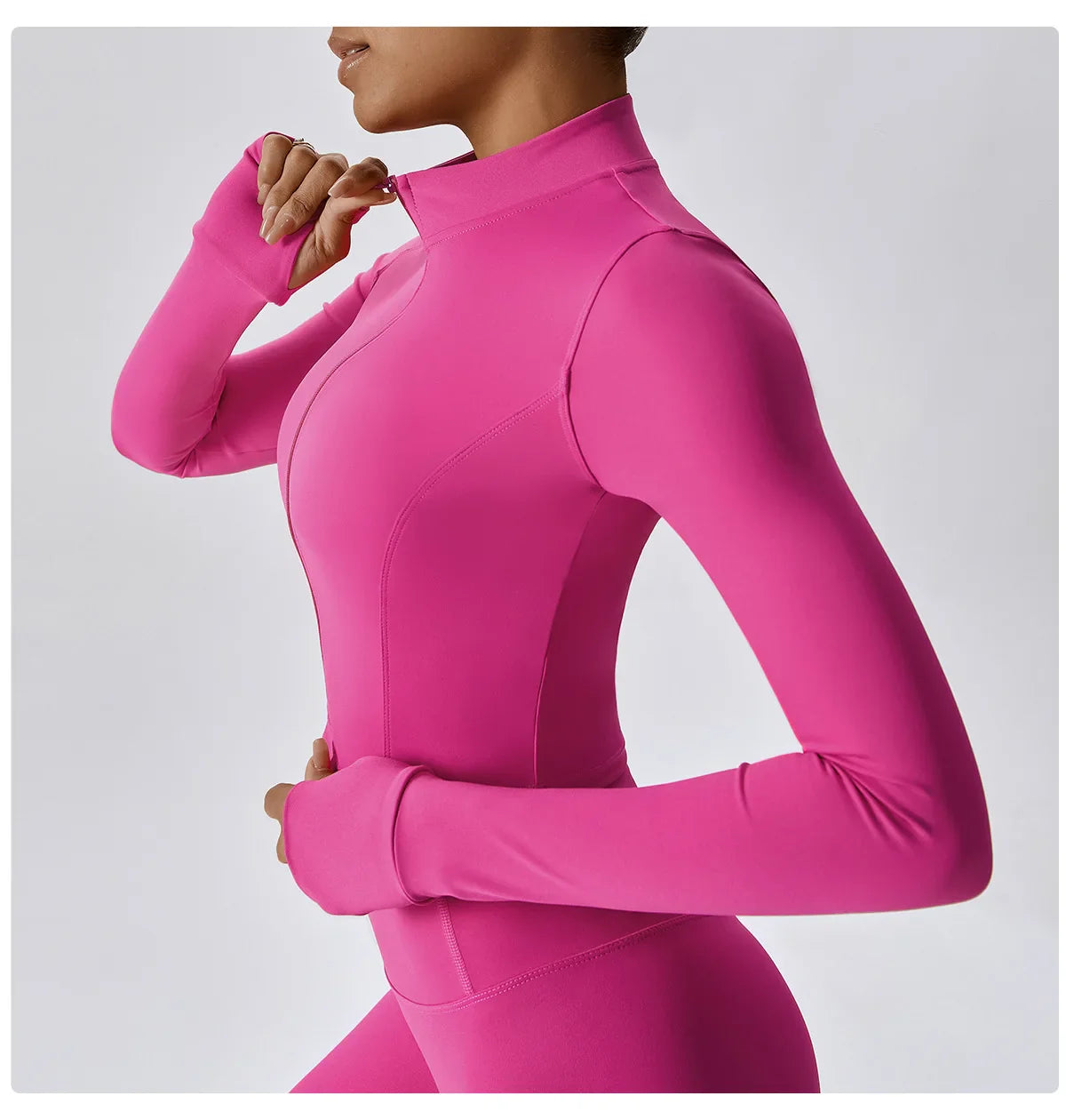 Women's Long Sleeve Top Zipper Jacket Yoga Shirts Running T-Shirt Workout Fitness Gym Sports Top Training Crop Top Clothes