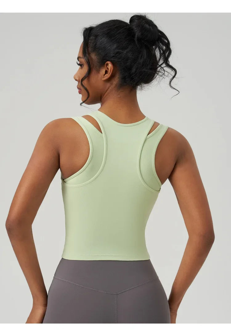 Yoga Vest Women Gym Sleeveless Sport Shirt Fitness Training Sportswear Vest Outdoor Running Sport Tank Tops