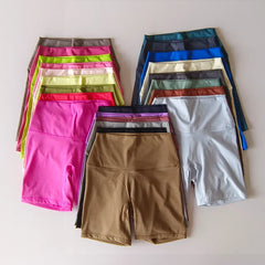 Women Sports Shorts High Waist Yoga Shorts Slim Fit Butt Lift Gym Running High Elastic Nylon Shorts