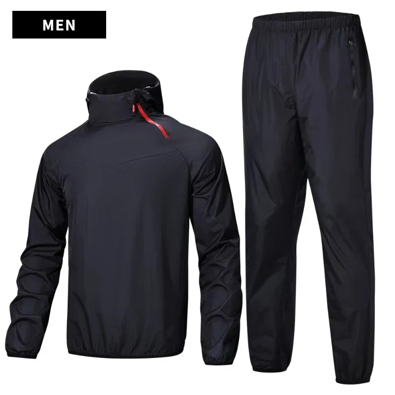 Sauna Suit Unisex Gym Clothing Set Full Body Sweating Sportswear Women Boxing Training Running Fitness Weight Loss Tracksuit