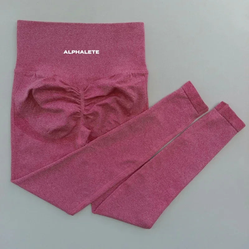 ALPHALETE Women Yoga Pants Leggings Hips Lifting Gym Leggings Seamless Sport Pants High Waist Fitness Leggings Workout Running