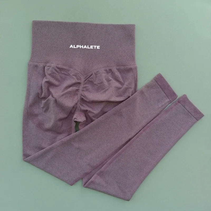 ALPHALETE Women Yoga Pants Leggings Hips Lifting Gym Leggings Seamless Sport Pants High Waist Fitness Leggings Workout Running