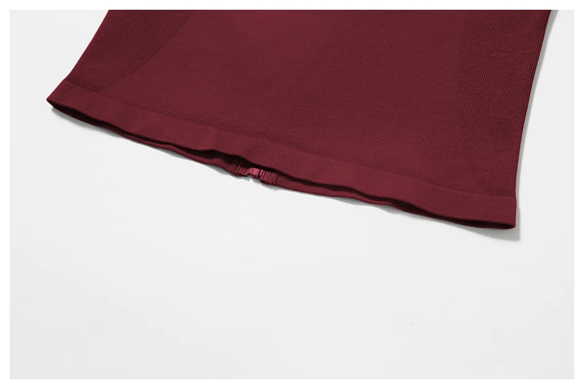 Seamless Yoga Slothes Women's Top Standing Collar Long Sleeved Sports Jacket Running Training Fitness Top Windproof Running Suit