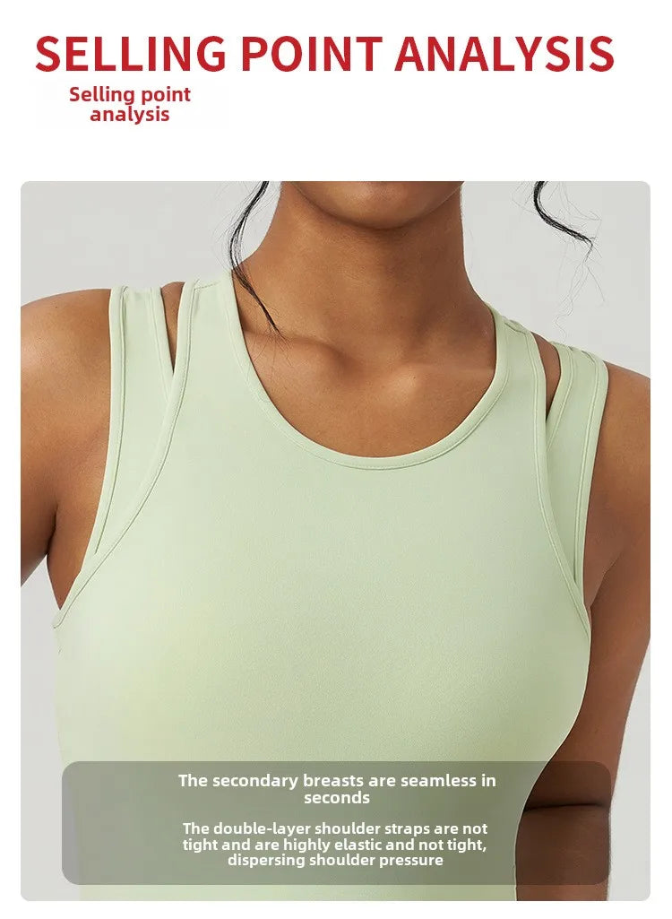 Yoga Vest Women Gym Sleeveless Sport Shirt Fitness Training Sportswear Vest Outdoor Running Sport Tank Tops