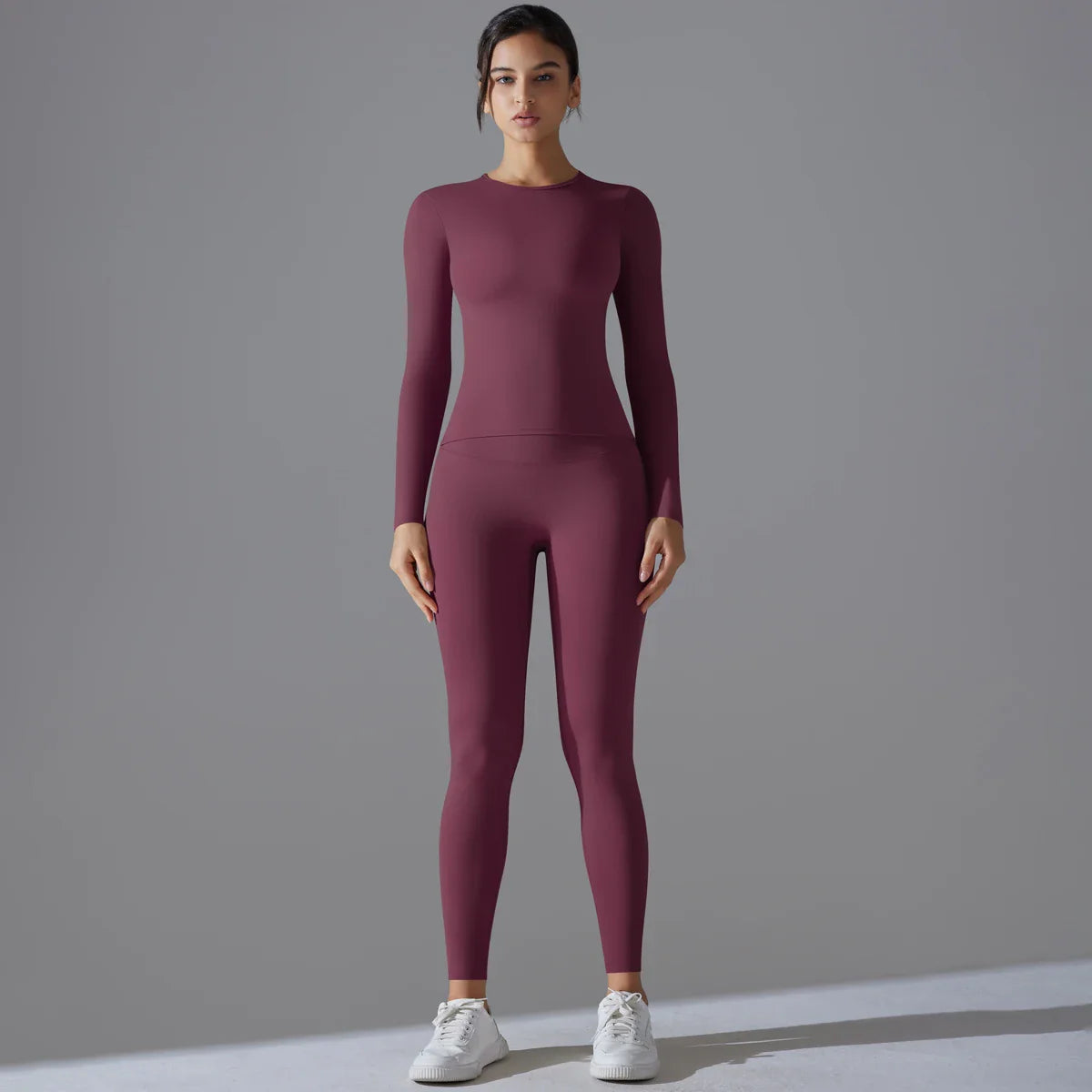 Yoga Suit Sports Set Sleeve Breathable Stretchy GYM Yoga Slim Fitness Active Top BreathableTummy Control Slimming Booty Leggings