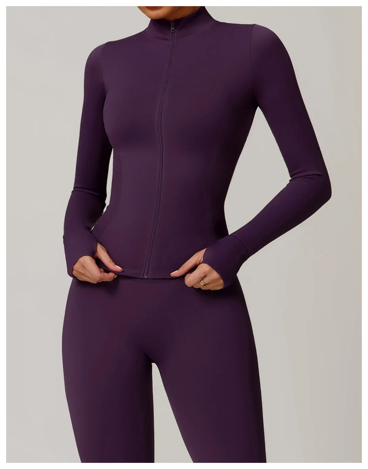 Seamless Yoga Slothes Women's Top Standing Collar Long Sleeved Sports Jacket Running Training Fitness Top Windproof Running Suit