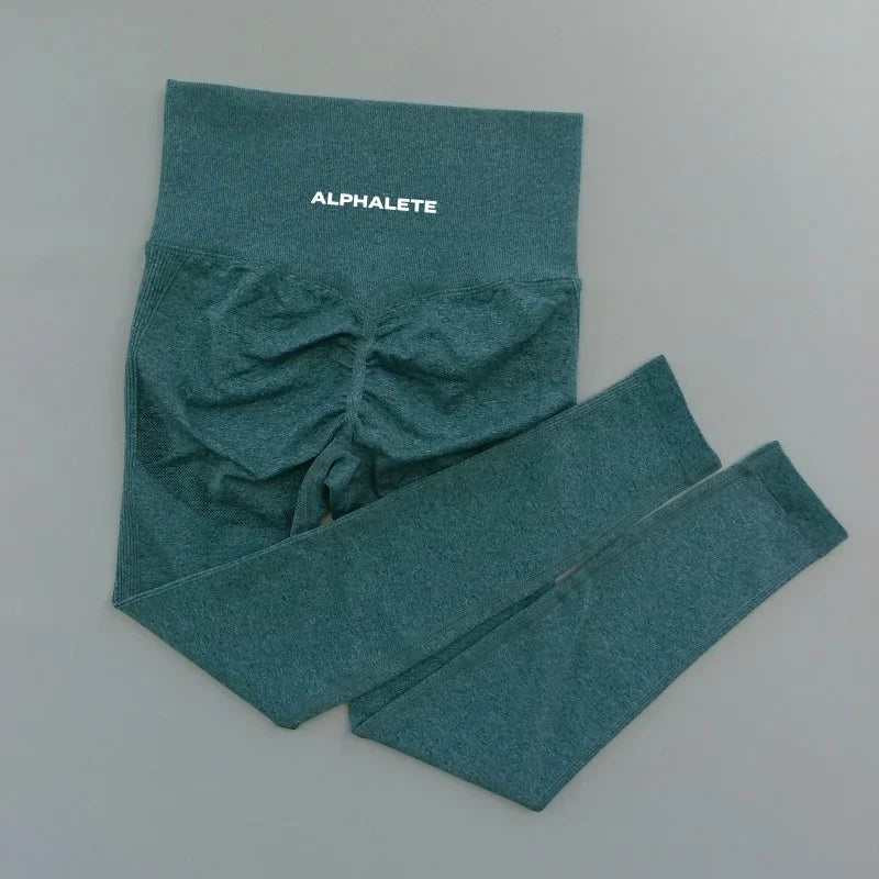 ALPHALETE Women Yoga Pants Leggings Hips Lifting Gym Leggings Seamless Sport Pants High Waist Fitness Leggings Workout Running