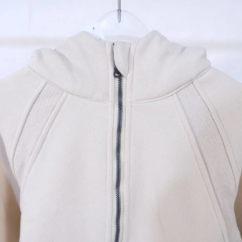LULU Women's Thickened Hoodie Sweatshirt Zipper Sportswear Yoga Outdoor Fitness Casual Loose Style Autumn Winter Collection