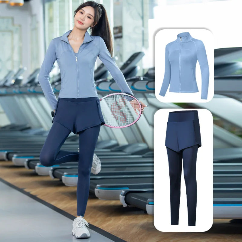2 Pcs Yoga Suit Set Women Running Sports Gym Morning Run Spring Summer Professional Quick Dry Clothes Autumn Fashion Fitness