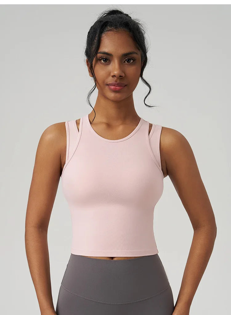 Yoga Vest Women Gym Sleeveless Sport Shirt Fitness Training Sportswear Vest Outdoor Running Sport Tank Tops