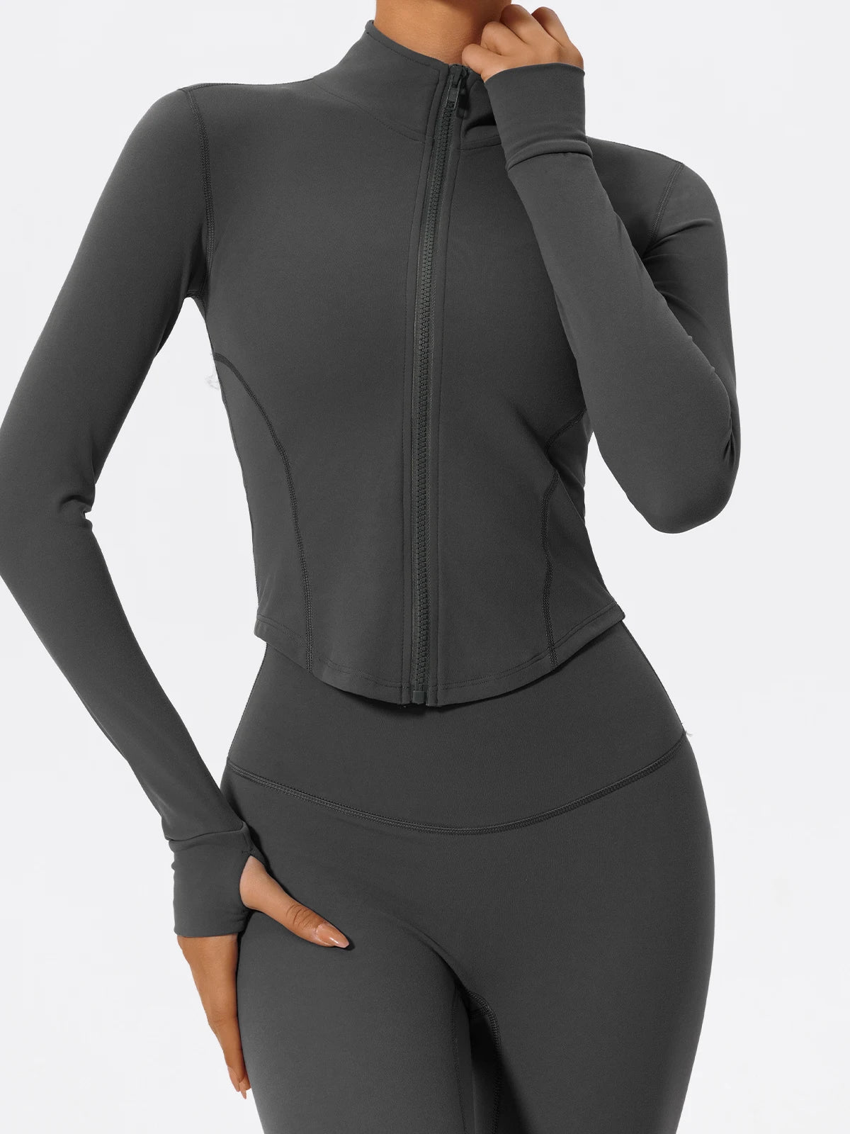 Hearuisavy Ultra-Soft Fabrics Casual Tight Sports Jackets Women Zipper Yoga Clothes Female Quick-Dry Long Sleeve Sportswear