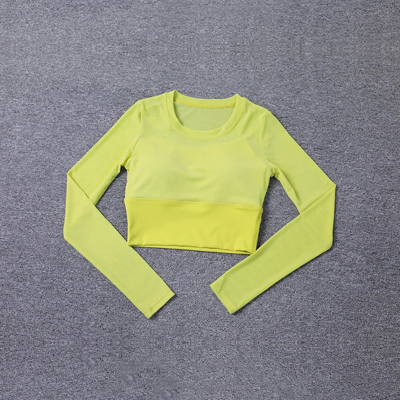 Womens Workout Long Sleeve Yoga Basic Tee Shirt Casual Round Neck Slim Athletic Running Solid T-Shirt Top