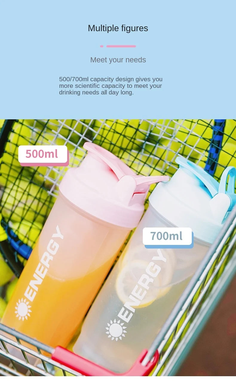 500/700MLSports Water Bottle Protein Shaker Outdoor Travel Portable JuiceCup With Powder Case Coffee Mugs Leak Proof DrinkBottle