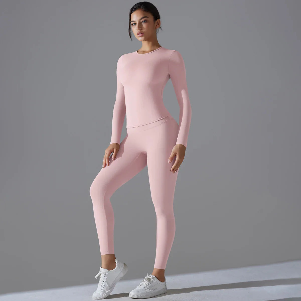 Yoga Suit Sports Set Sleeve Breathable Stretchy GYM Yoga Slim Fitness Active Top BreathableTummy Control Slimming Booty Leggings